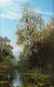 Mauritz Lindstrom Lake Scene in Autumn painting